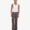 Pantalones de chándal orgánicos de corte recto - Barro descolorido