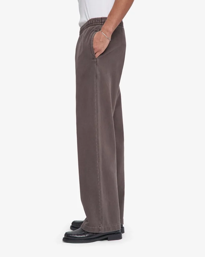 Pantalones de chándal orgánicos de corte recto - Barro descolorido