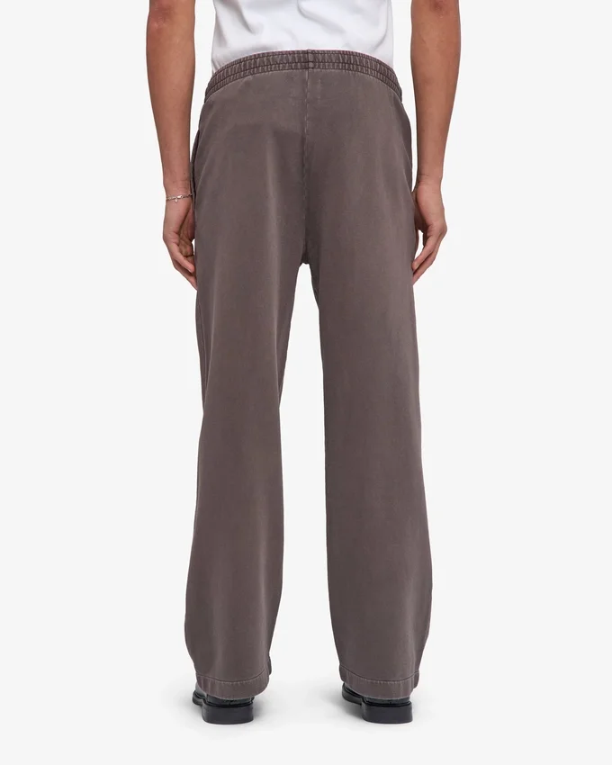 Pantalones de chándal orgánicos de corte recto - Barro descolorido