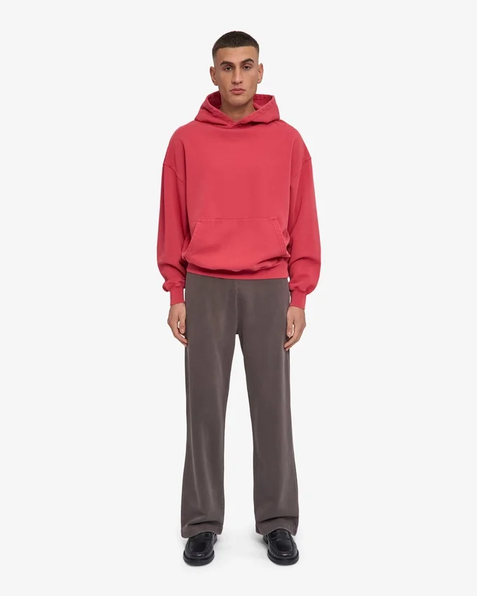 Pantalones de chándal orgánicos de corte recto - Barro descolorido