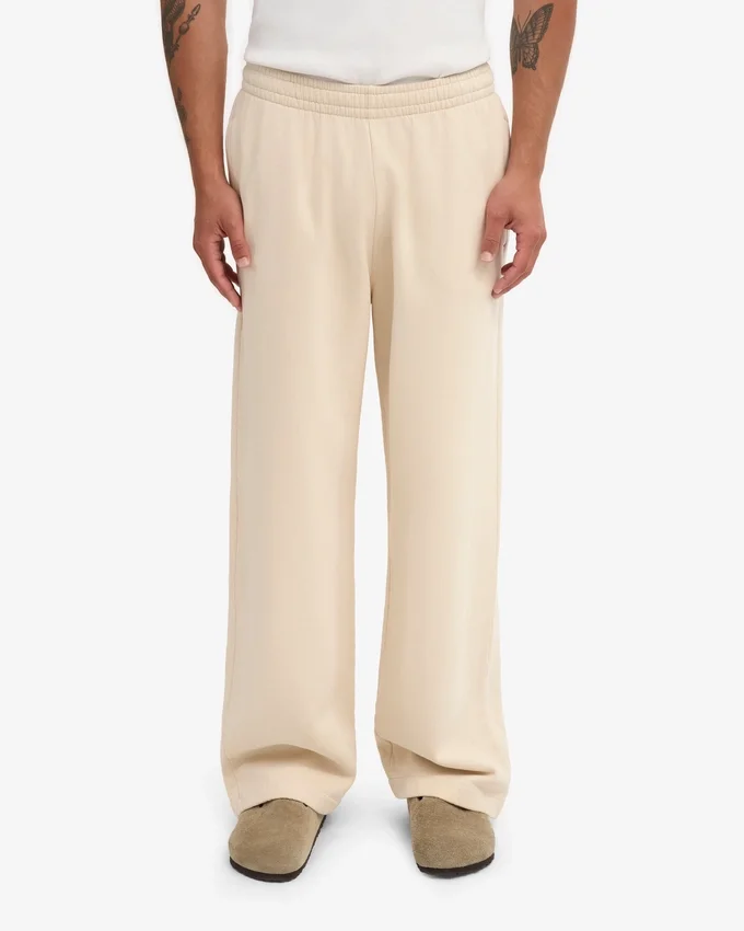 Pantalones de chándal orgánicos de corte recto - Blanco marfil