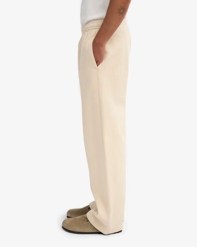 Pantalones de chándal orgánicos de corte recto - Blanco marfil