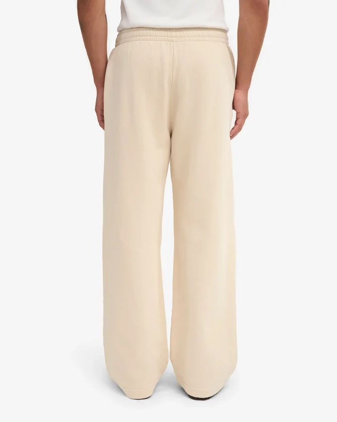 Pantalones de chándal orgánicos de corte recto - Blanco marfil
