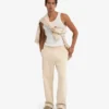 Pantalones de chándal orgánicos de corte recto - Blanco marfil