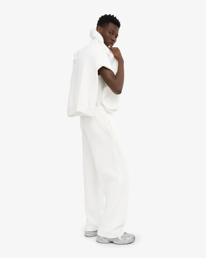 Pantalones de chándal orgánicos de corte recto - Blanco óptico