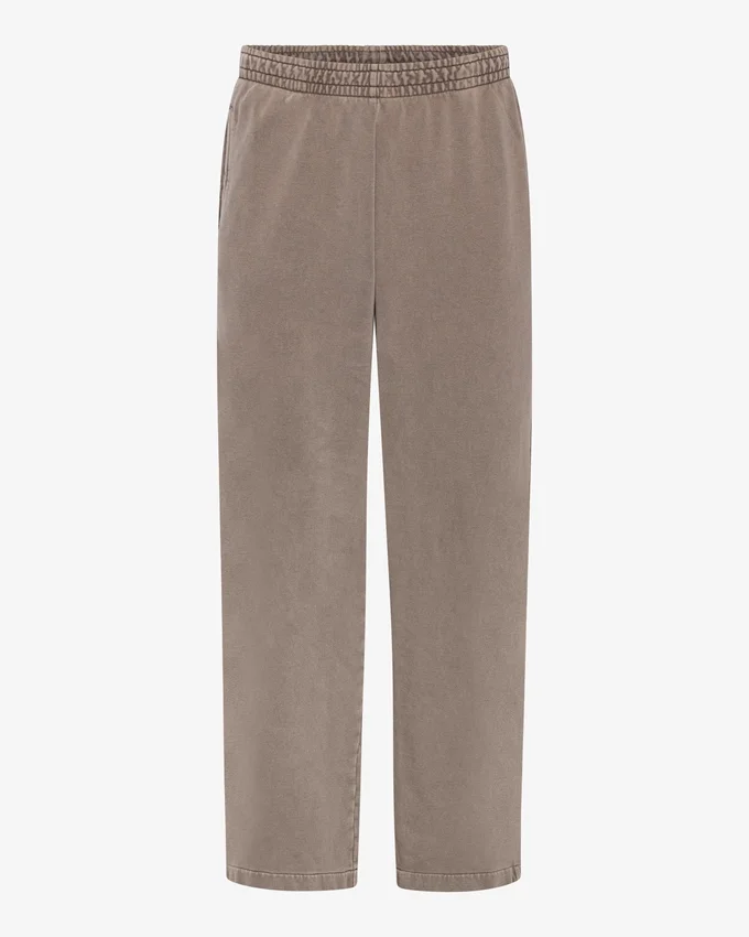 Pantalones de chándal orgánicos de corte recto - Caqui descolorido