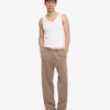 Pantalones de chándal orgánicos de corte recto - Caqui descolorido