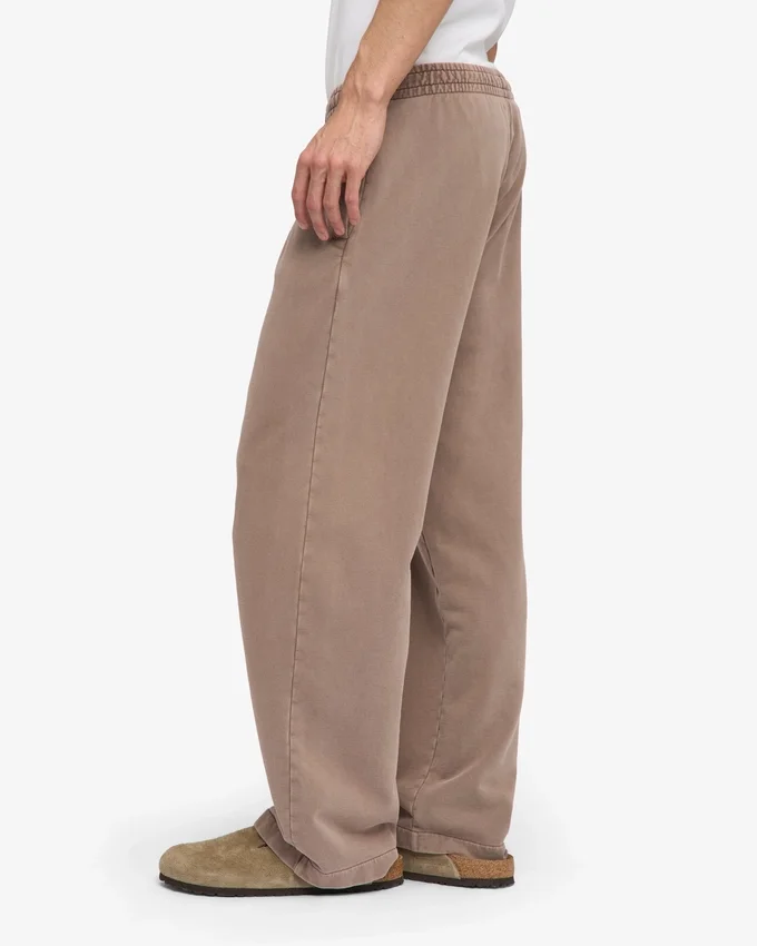 Pantalones de chándal orgánicos de corte recto - Caqui descolorido