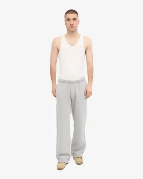 Pantalones de chándal orgánicos de corte recto – Gris descolorido