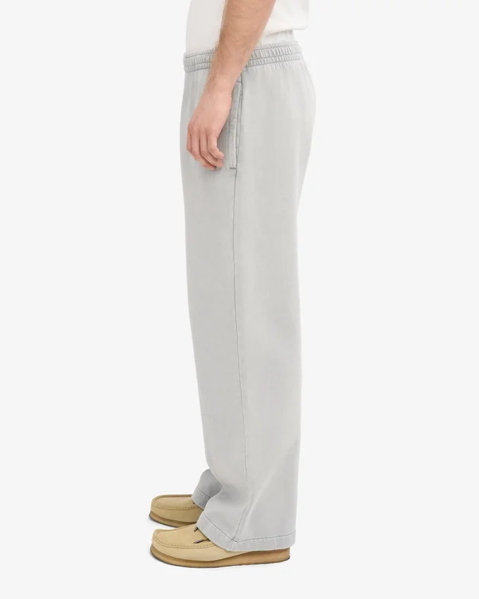 Pantalones de chándal orgánicos de corte recto - Gris descolorido