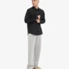 Pantalones de chándal orgánicos de corte recto - Gris descolorido