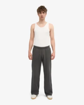 Pantalones de chándal orgánicos de corte recto – Gris lava