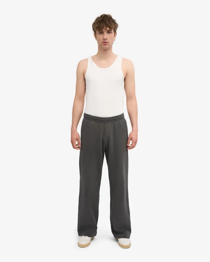 Pantalones de chándal orgánicos de corte recto - Gris lava