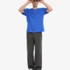 Pantalones de chándal orgánicos de corte recto - Gris lava