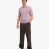 Pantalones de chándal orgánicos de corte recto - Marrón café