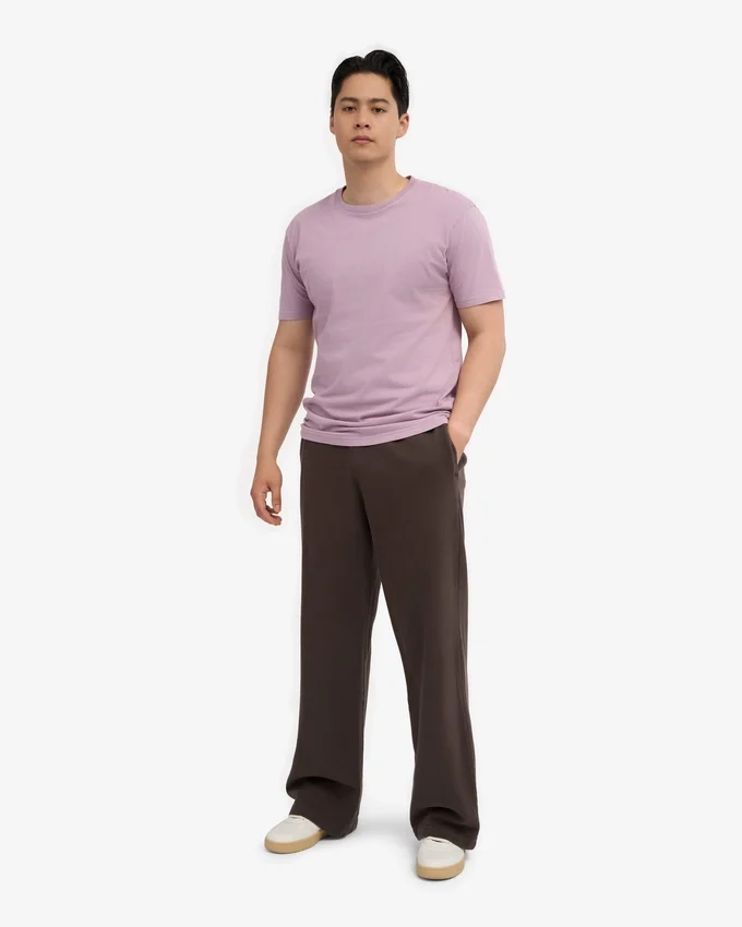 Pantalones de chándal orgánicos de corte recto - Marrón café