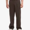 Pantalones de chándal orgánicos de corte recto - Marrón café