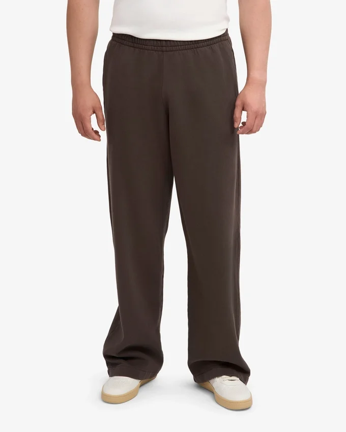 Pantalones de chándal orgánicos de corte recto - Marrón café