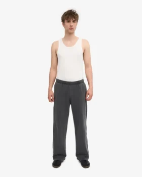 Pantalones de chándal orgánicos de corte recto – Negro descolorido