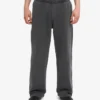 Pantalones de chándal orgánicos de corte recto - Negro descolorido