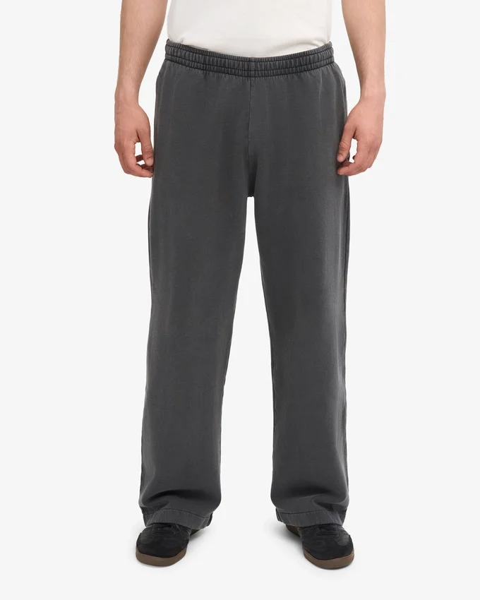 Pantalones de chándal orgánicos de corte recto - Negro descolorido
