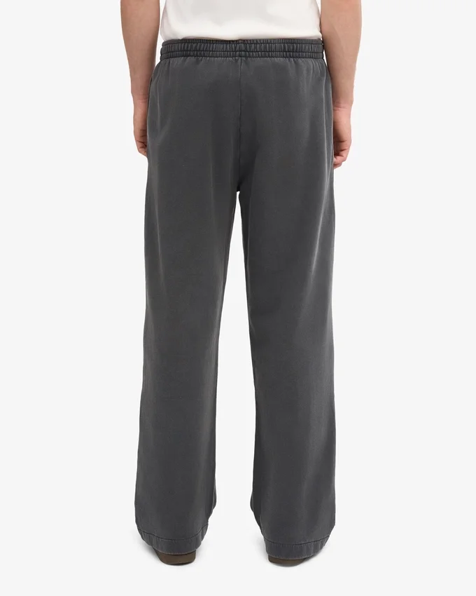 Pantalones de chándal orgánicos de corte recto - Negro descolorido