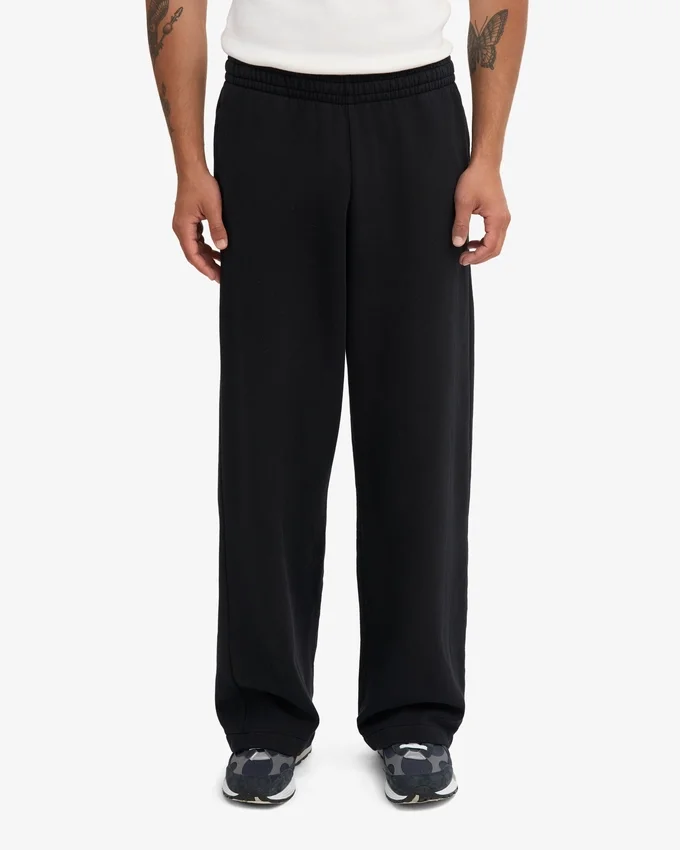 Pantalones de chándal orgánicos de corte recto - Negro intenso