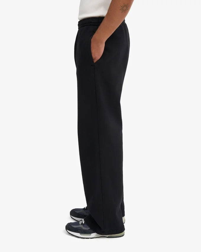 Pantalones de chándal orgánicos de corte recto - Negro intenso