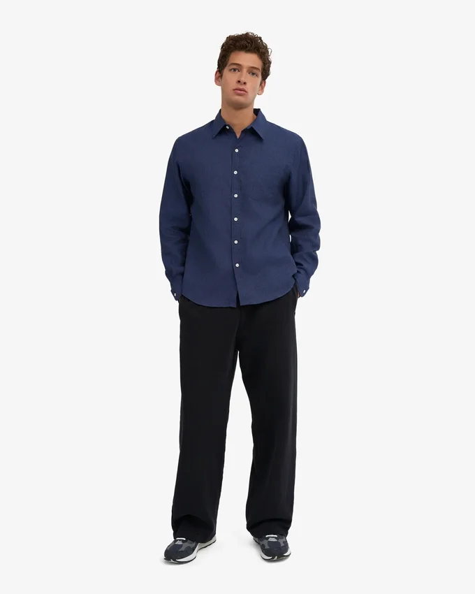 Pantalones de chándal orgánicos de corte recto - Negro intenso