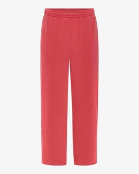 Pantalones de chándal orgánicos de corte recto - Rojo descolorido