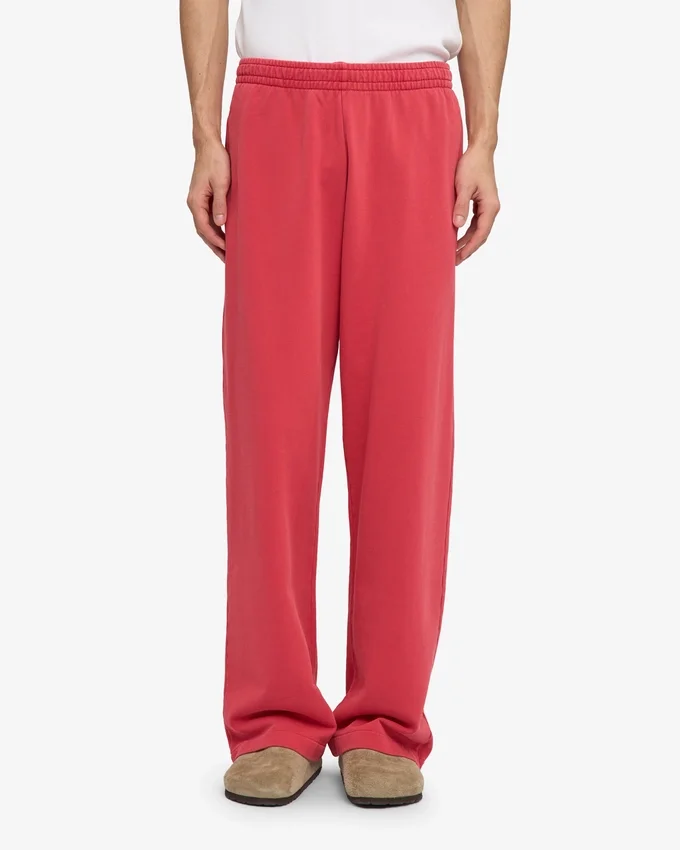 Pantalones de chándal orgánicos de corte recto - Rojo descolorido