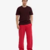 Pantalones de chándal orgánicos de corte recto - Rojo escarlata