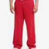 Pantalones de chándal orgánicos de corte recto - Rojo escarlata