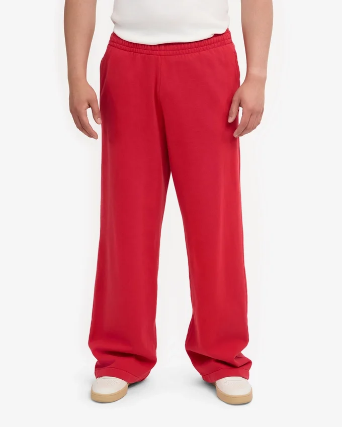 Pantalones de chándal orgánicos de corte recto - Rojo escarlata