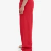 Pantalones de chándal orgánicos de corte recto - Rojo escarlata