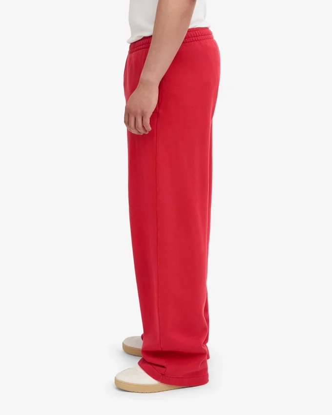 Pantalones de chándal orgánicos de corte recto - Rojo escarlata