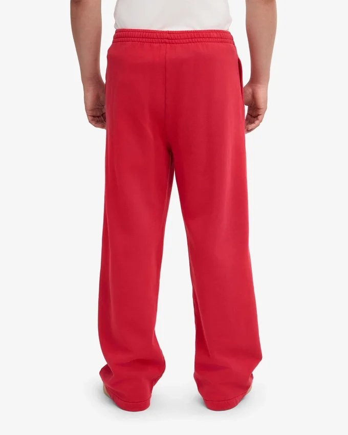 Pantalones de chándal orgánicos de corte recto - Rojo escarlata