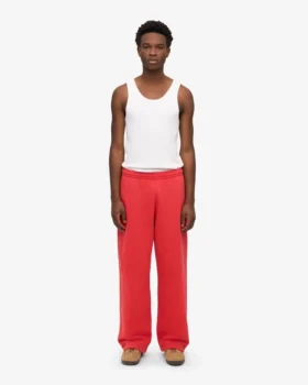 Pantalones de chándal orgánicos de corte recto – Rojo mandarina