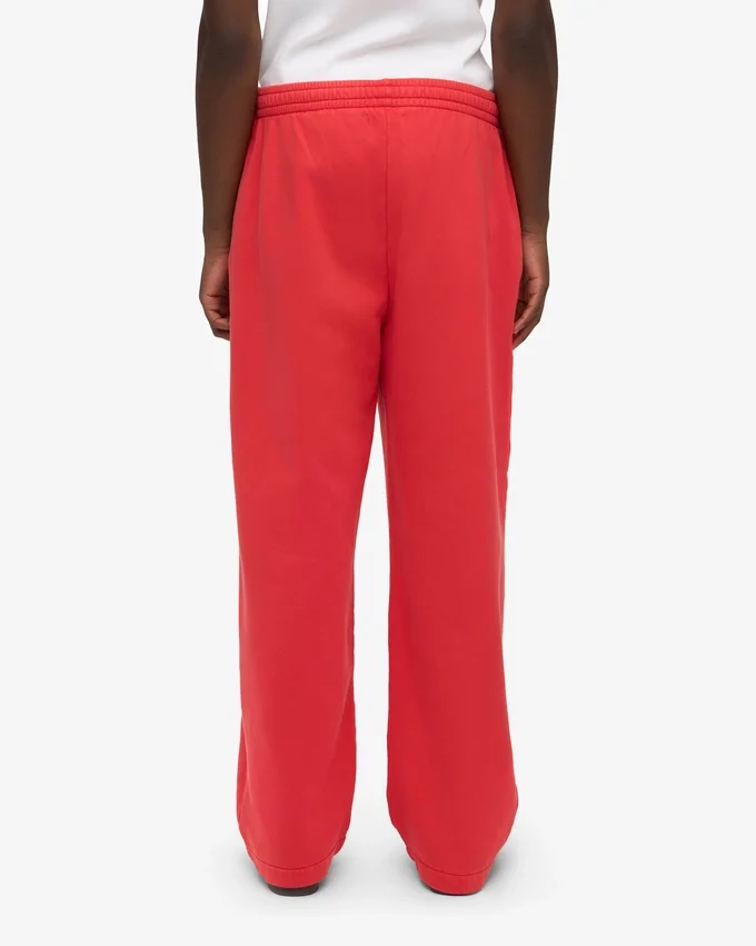 Pantalones de chándal orgánicos de corte recto - Rojo mandarina