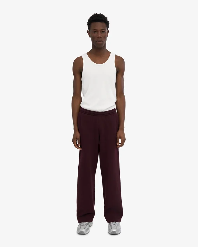 Pantalones de chándal orgánicos de corte recto - Rojo sangre