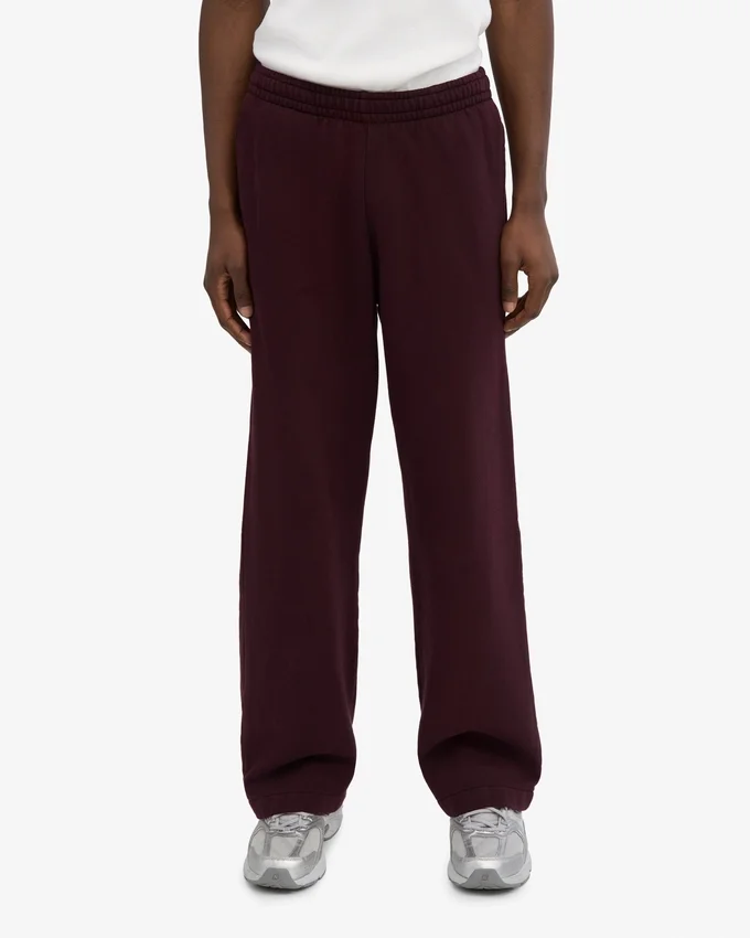 Pantalones de chándal orgánicos de corte recto - Rojo sangre