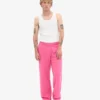 Pantalones de chándal orgánicos de corte recto - Rosa chicle