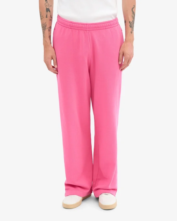 Pantalones de chándal orgánicos de corte recto - Rosa chicle