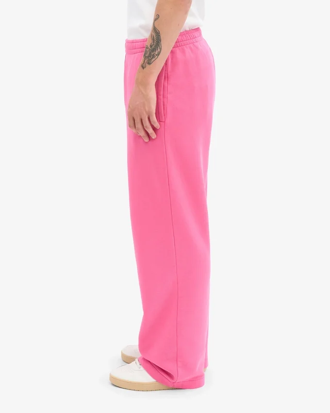 Pantalones de chándal orgánicos de corte recto - Rosa chicle