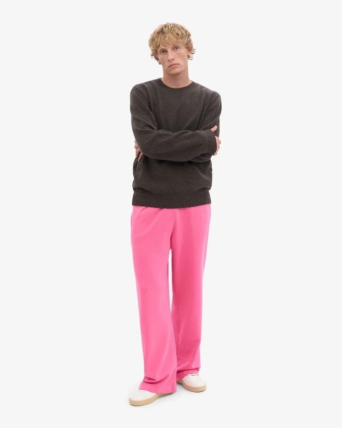 Pantalones de chándal orgánicos de corte recto - Rosa chicle