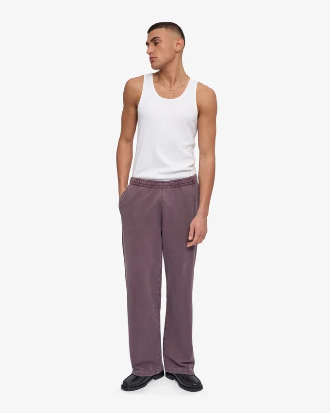 Pantalones de chándal orgánicos de corte recto - Uva descolorida