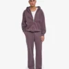 Pantalones de chándal orgánicos de corte recto - Uva descolorida