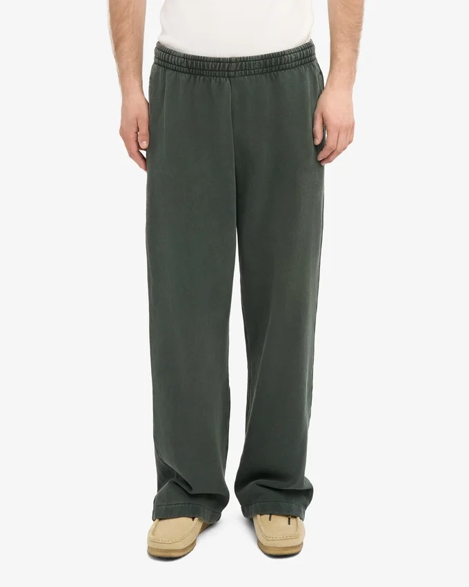 Pantalones de chándal orgánicos de corte recto - Verde bosque