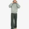 Pantalones de chándal orgánicos de corte recto - Verde bosque