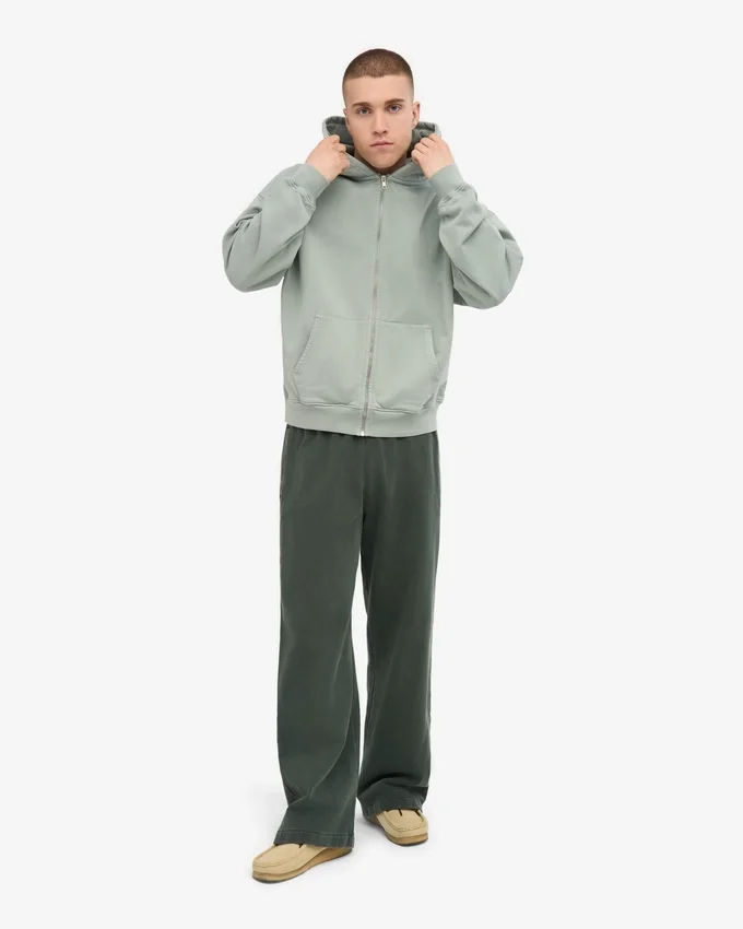 Pantalones de chándal orgánicos de corte recto - Verde bosque